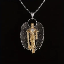 Shield Of Divine Jewelry Vintage Silver Sexy Goddess Angel Pendant Necklace