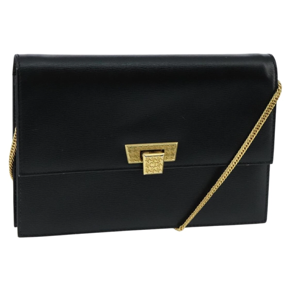 Sac bandoulière Dior en cuir noir authentique
