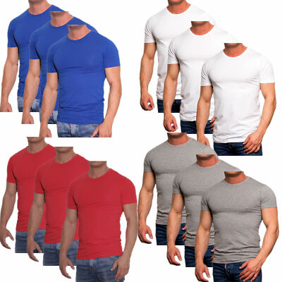 Jack & Jones 3er Pack Herren O-Neck Basic T-Shirt Rundhals Shirts kurzarm NEU