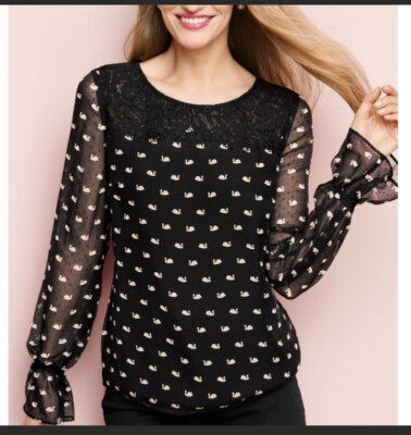 RSVP by Talbots swan blouse size small