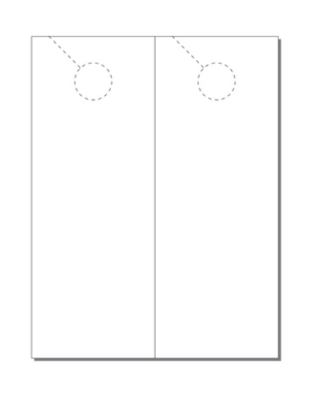 Fold-Over Door Hanger 1-UP 10x13 White Vellum 250 Sheets