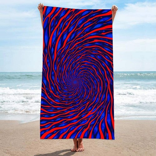 Geometric SpiralsRadial Lines Large Sauna Pool Swim Beach Towel Birthday Gift - Picture 4 of 17