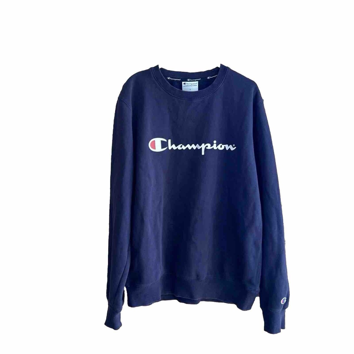 Champion Size Small S Navy Blue Crew Neck Jumper Sports Sportswear
