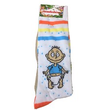 Nickelodeon Rugrats 2 Pair Pack Unisex Novelty Crew Socks Size 6-12 New V26