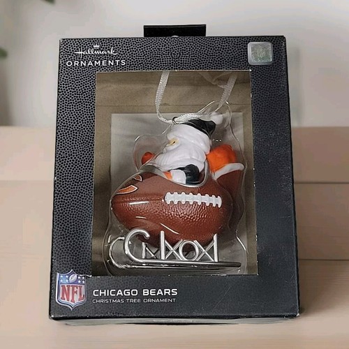 Chicago Bears Weihnachtsschmuck Santa Schlitten NFL Football Neu in Box Hallmark