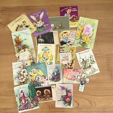 20 Vintage Used Easter Greeting Cards. 1930s-1950s. USA, Canada, Sweden, Austria
