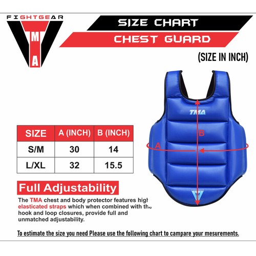 Protector de boxeo para adultos TMA protector de pecho MMA armadura corporal entrenamiento kickboxing deporte - Imagen 4 de 7