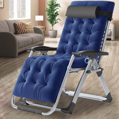 Ice Silk Zero Gravity Chair, Folding Portable Reclining Lounge Chair & Headrest