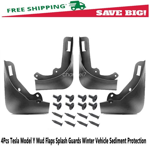 4Pcs Tesla Model Y Mud Flaps Splash Guards Winter Vehicle Sediment Protection