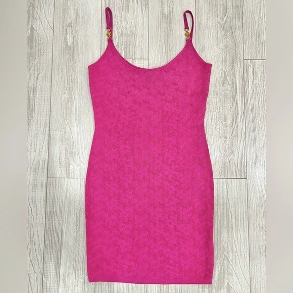 VERSACE MEDUSA 95 LA GRECA MINI ABITO IN ROSA IT:40