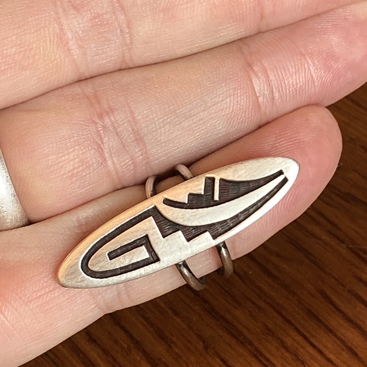 Lawrence Saufkie Hopi Ring Sterling Silver Vintage Superb Lawrence Saufkie Hopi Ring Sterling Silver Vintage Superb