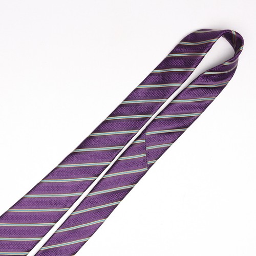 Josiah France Mens Silk Necktie Purple Blue Gold Stripe Weave Woven Tie Italy - Picture 4 of 8