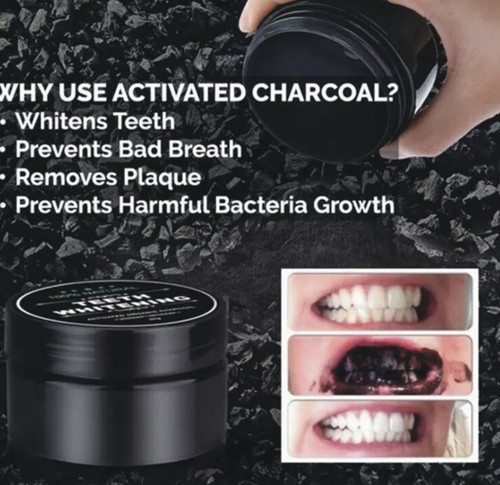 Removedor de manchas en polvo para dientes de carbón activado orgánico natural - Imagen 2 de 9