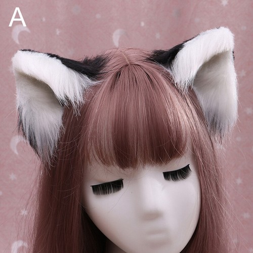 Artificial Plush Beast Cat Ears Headband Anime Lolita Cosplay Hair Accessories - Picture 3 of 20