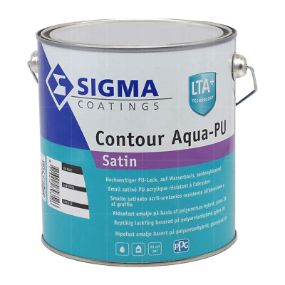 SIGMA CONTOUR AQUA-PU SATIN 2.5 LTR WEISS Weisslack Holzlack Innen
