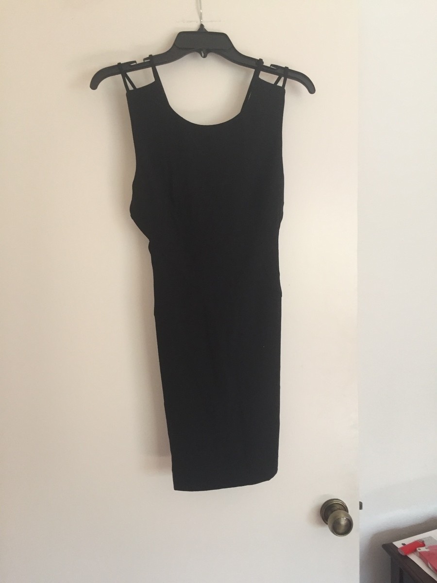 Asos Petite Black Strappy Back Dress Size 6