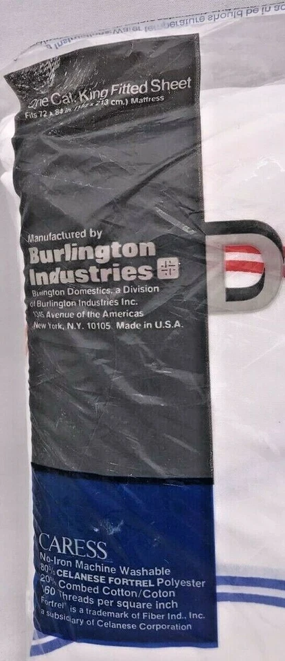 Burlington Cal King Fitted Sheet Finlandia Finstaad Color White Bands Red Green  - Изображение 2 из 4