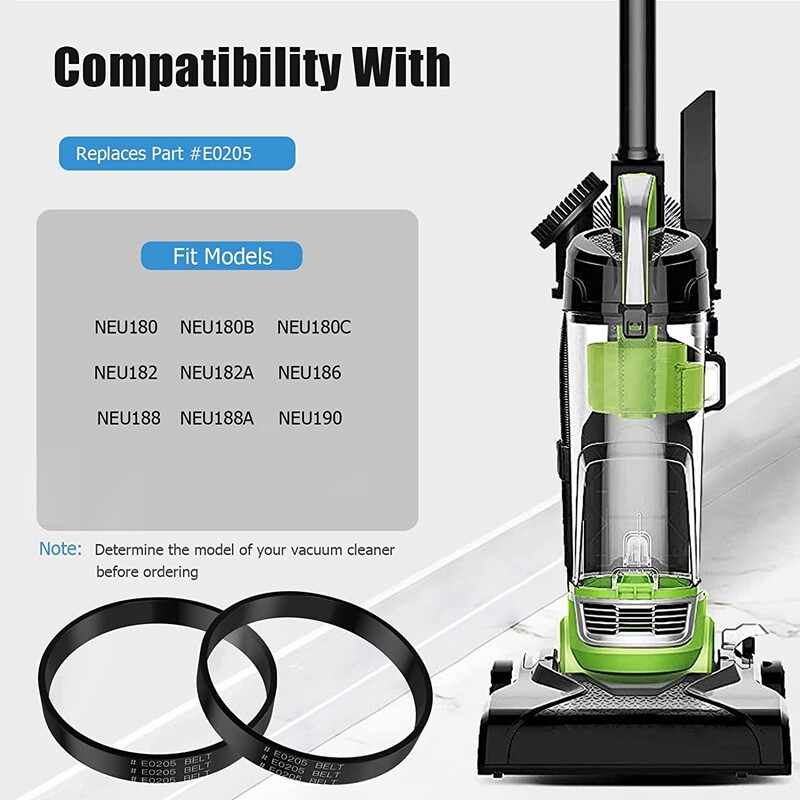 4 Pack Vacuum Belt E0205 for Eureka Model NEU180, NEU181, NEU182