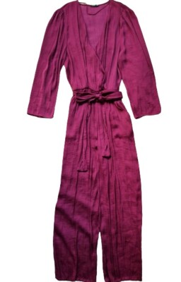 OYSHO Purple One Piece Jumpsuit 3/4 Sleeve Size S Polyester UK