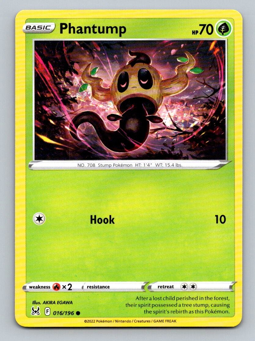 2022 Pokemon Card Lost Origin Phantump 16/196