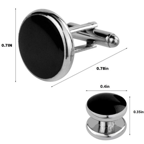 Tuxedo Studs and Cufflinks Set, Mens Cufflinks and Cuff Studs Set Cuff Links Sta - Picture 6 of 7