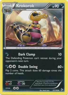 Krokorok - 57/106 - Uncommon - Pokemon XY FlashFire - Image 1 of 4