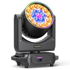 380W Moving Head Light w/Light Strip RGBW 19LED Beam Wash Light Party Disco DMX