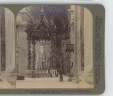 St Peter's Church Great Altar 95ft High Rome Italy Underwood Stereoview