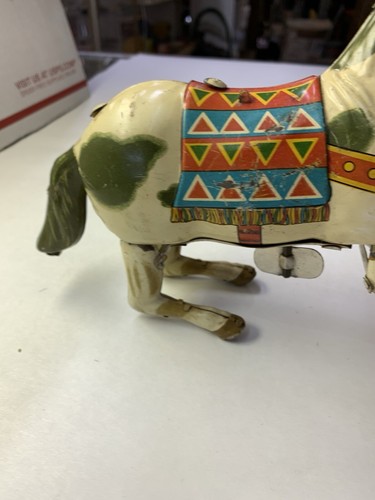 Vintage Haji Mark Litho Jumping Horse Tin Toy, Japan Works, See Video READ - Picture 17 of 23