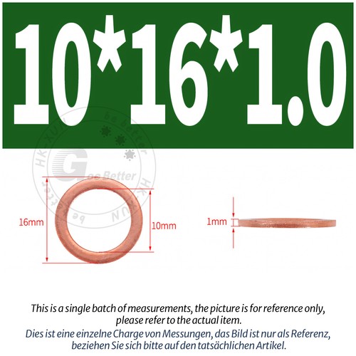 Copper Sealing Washers Metric - M3 M4 M5 M6 M8 M10 M12 - M60 Sump Plug Washer - Picture 56 of 130