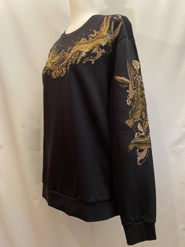 Zara Women's Sweatshirt Black Embroidered Gold Dragon Size S | eBay