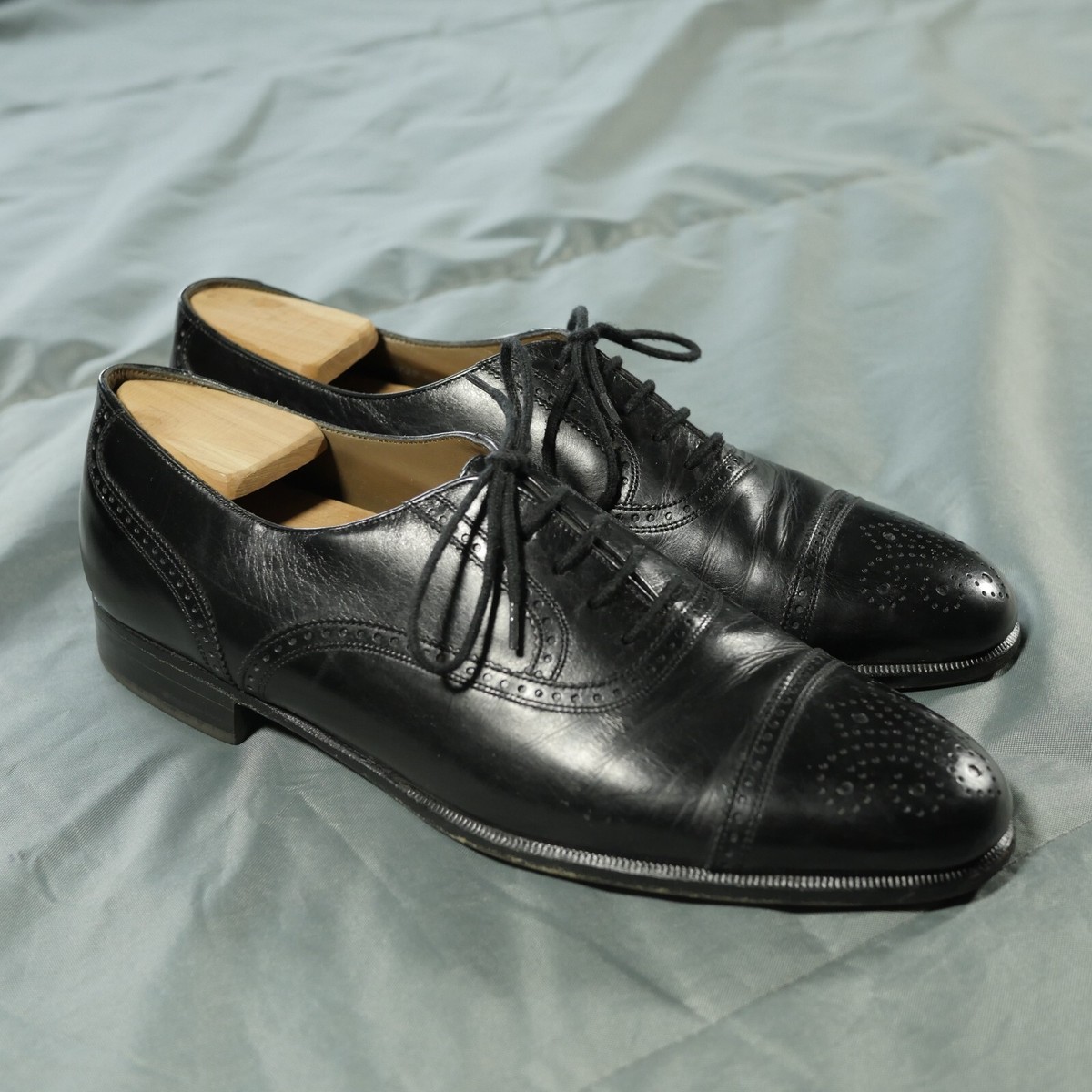 Bally Shoes Mens 8 Black Parawet Oxford Derby Leather  display picture 1