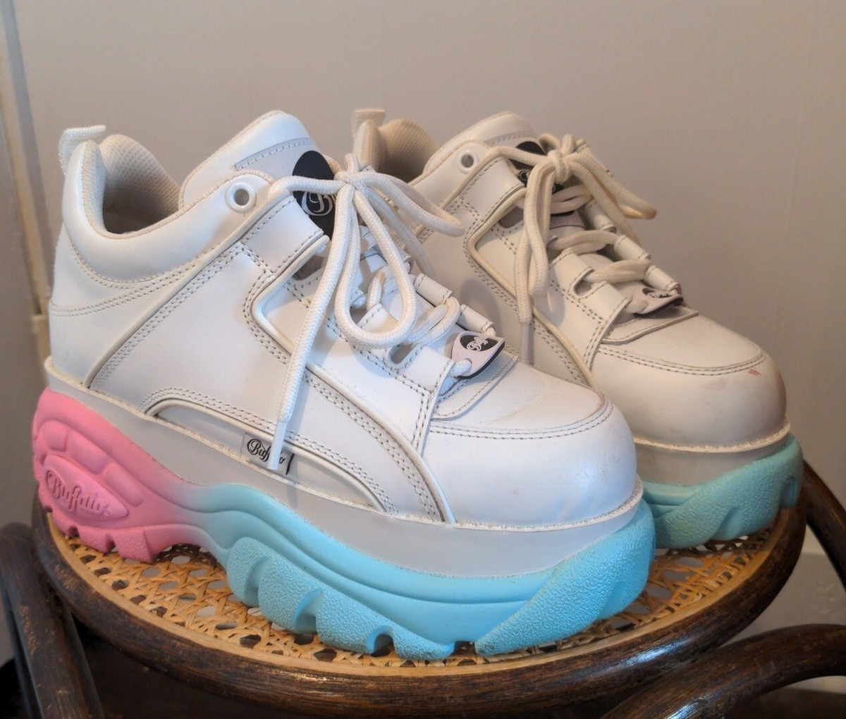 Buffalo London x HBX Gradient Pink And Blue White Platform Buffalo London x HBX Gradient Pink And Blue White Platform