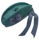 Glengarry Classic Scottish Hat Plain Green -100% Pure Acrylic Wool