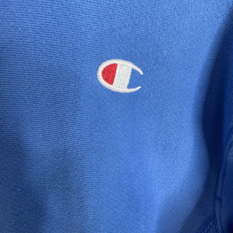 Champion Sudadera Tejido Inverso Cuello Redondo, Mujer Pequeña Azul, Logo, Manga Larga Foto 2 de 4