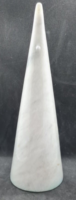 Natural White Marble Decorative Cone, Antique Style , Height: 12'' & Diameter: 4''