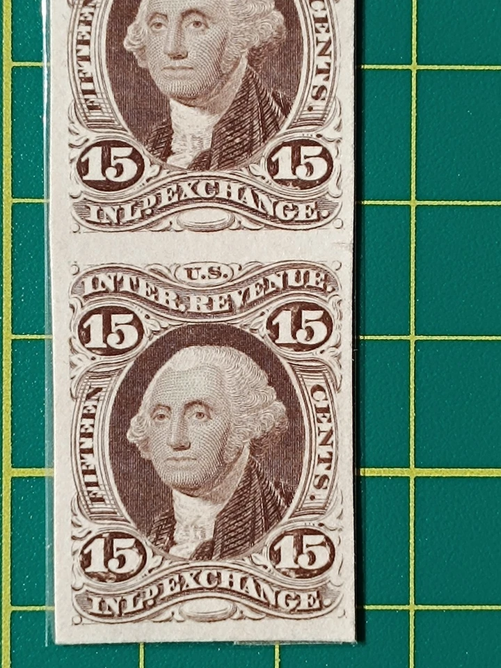 US Stamp,Official revenue Inl.Exchange,Pair of 15c,Proof on Card,VF,SCV 200 - Image 4 of 4