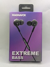 Magnavox In-Ear Silicone Earbuds Extreme Bass w/ 3.5 mm Headphone Jack Black NEW