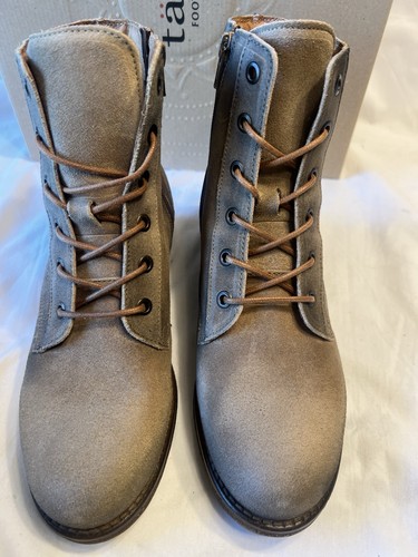Stivaletti Taos Boot Camp NUOVI donna EU 39 US 8-8,5 marrone scamosciato grezzo zip pizzo - Foto 6 di 10