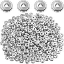 300Pcs 4 Mm Flat round Spacer Beads Stainless Steel Disc Spacer Beads Rondelle L