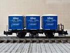 Märklin Spur 1 58323 Behältertragwagen, 3x Hübner 8947 Werbecontainer, sehr gute