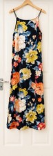 BNWT Lasula Boutique Floral Maxi Dress UK 10 Black Strappy Wedding Guest Holiday