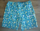 1803 born in the alps Damen Funktions-Shorts türkis blau Blumen gelb weiß 42