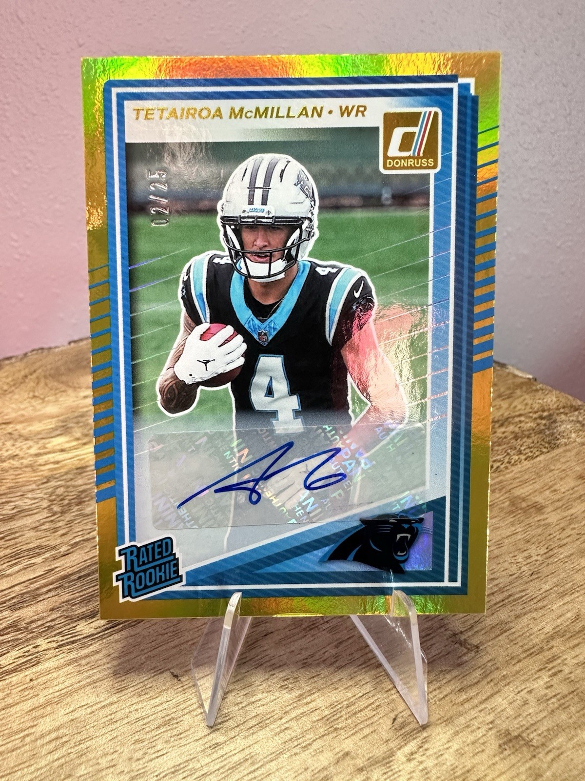 2025 Donruss - Rated Rookie TETAIROA McMillan #314 Gold Auto 02 /25 AU,RC 🔥🏈