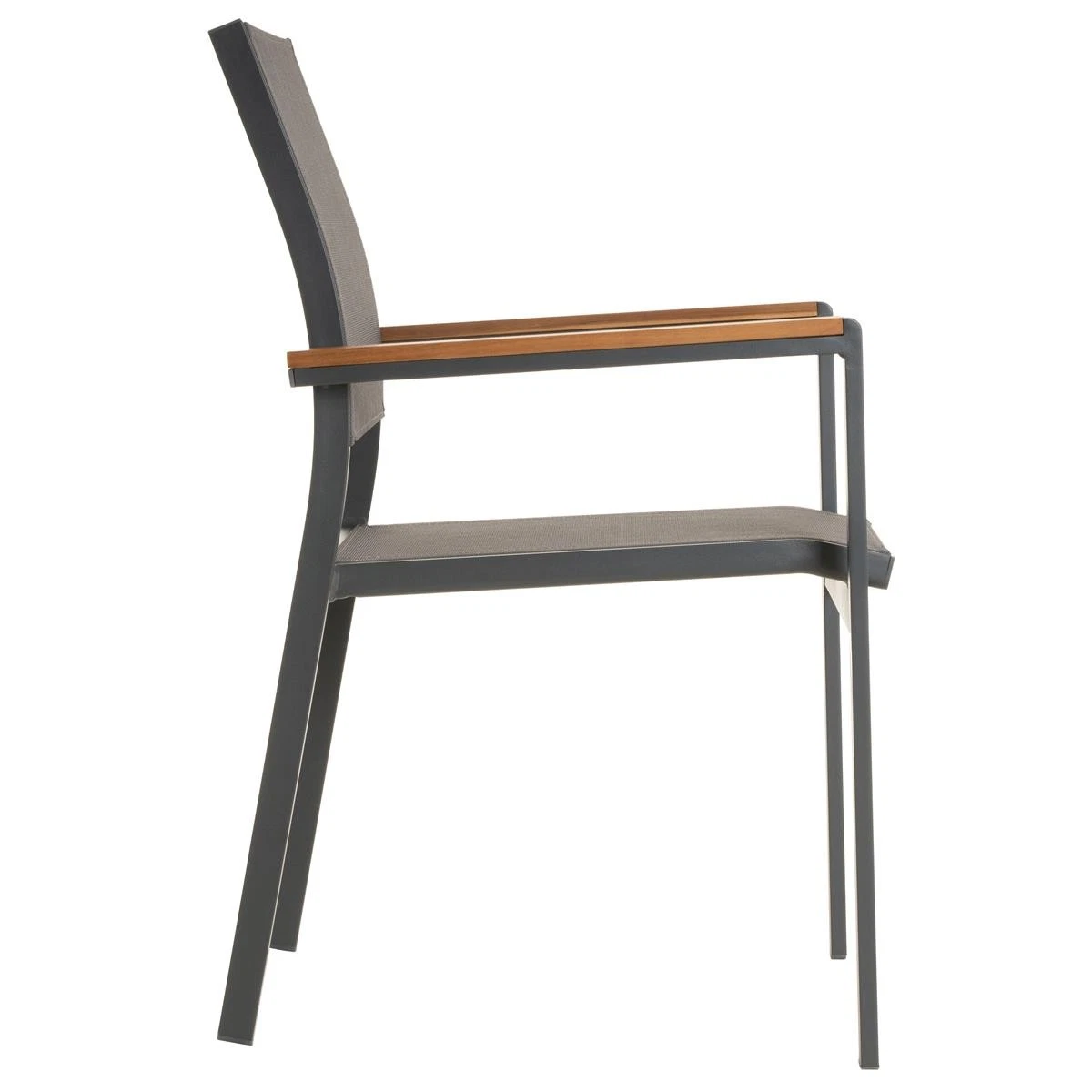Juego de 2 sillas de jardín silla apilable silla de terraza antracita aluminio Teslin