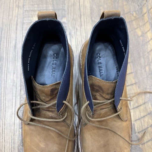 Cole Haan Brown Leather Chukka Boots C11771 sz 9.5 Mens Wooden Sole - Picture 3 of 8
