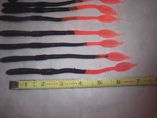 Manns Jelly Worm 7" Black Worms 10 Pk Worms Manns Fishing Worm Discontinued