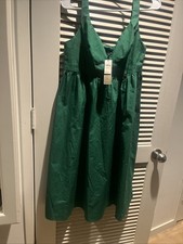 NWT New Banana Republic size 4 Petite Royal holiday Green cotton Midi Dress 