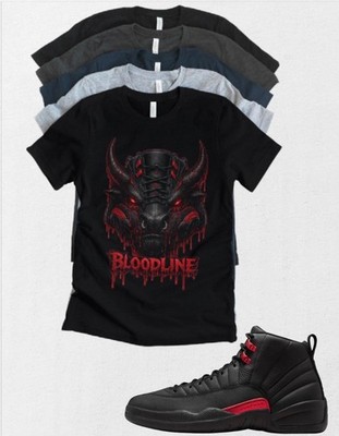 Shirt to match Jordan 12 Bloodline Raging Bull AJ12 Matching Tee Streetwear