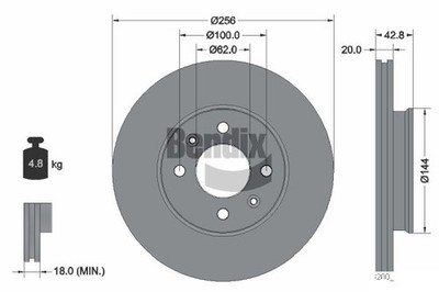 2 PCS BENDIX Braking BDS2178 Brake Disc